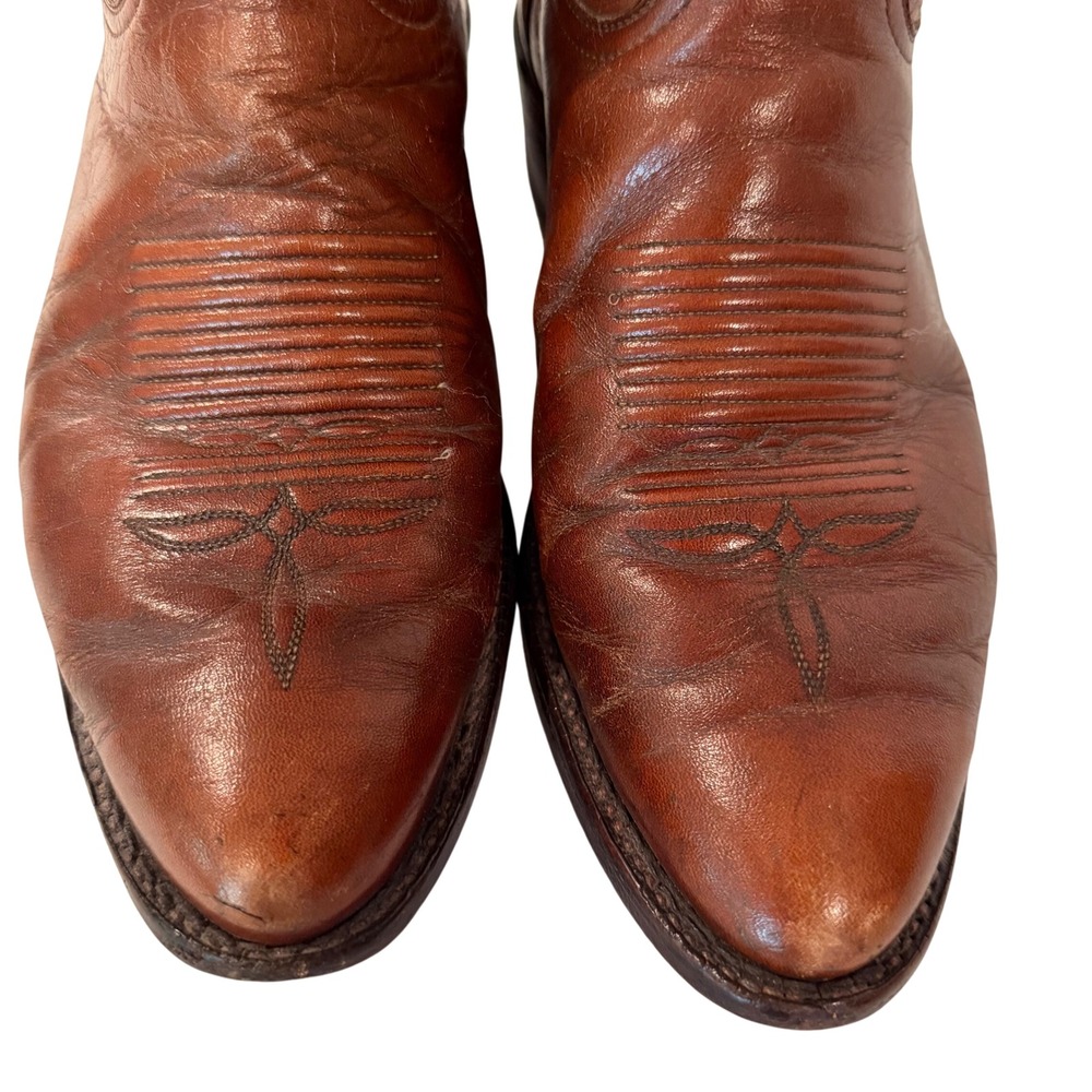 Tony Lama 5084 Western Cowboy Boots‎ Men's 8.5D Leather Brown Classic Vintage - Picture 2 of 11